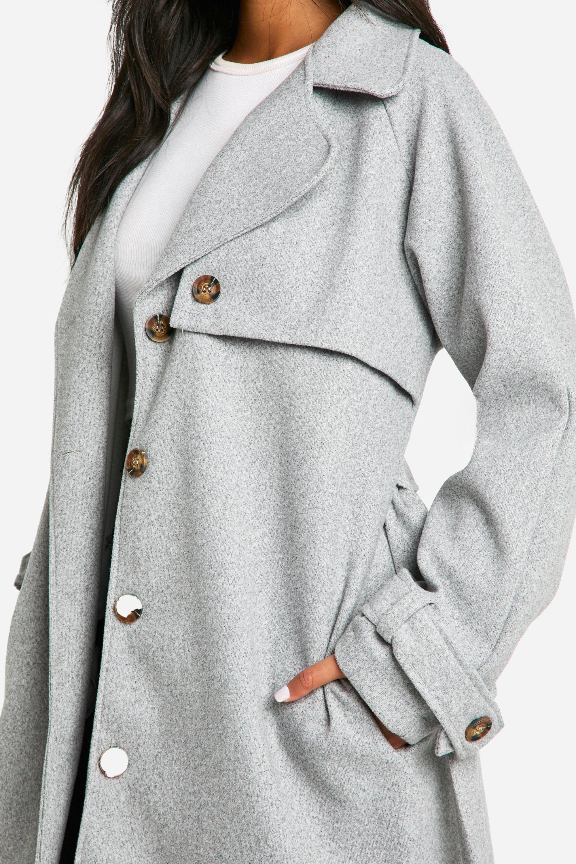Tall Midaxi Wool Look Belted Coat boohoo