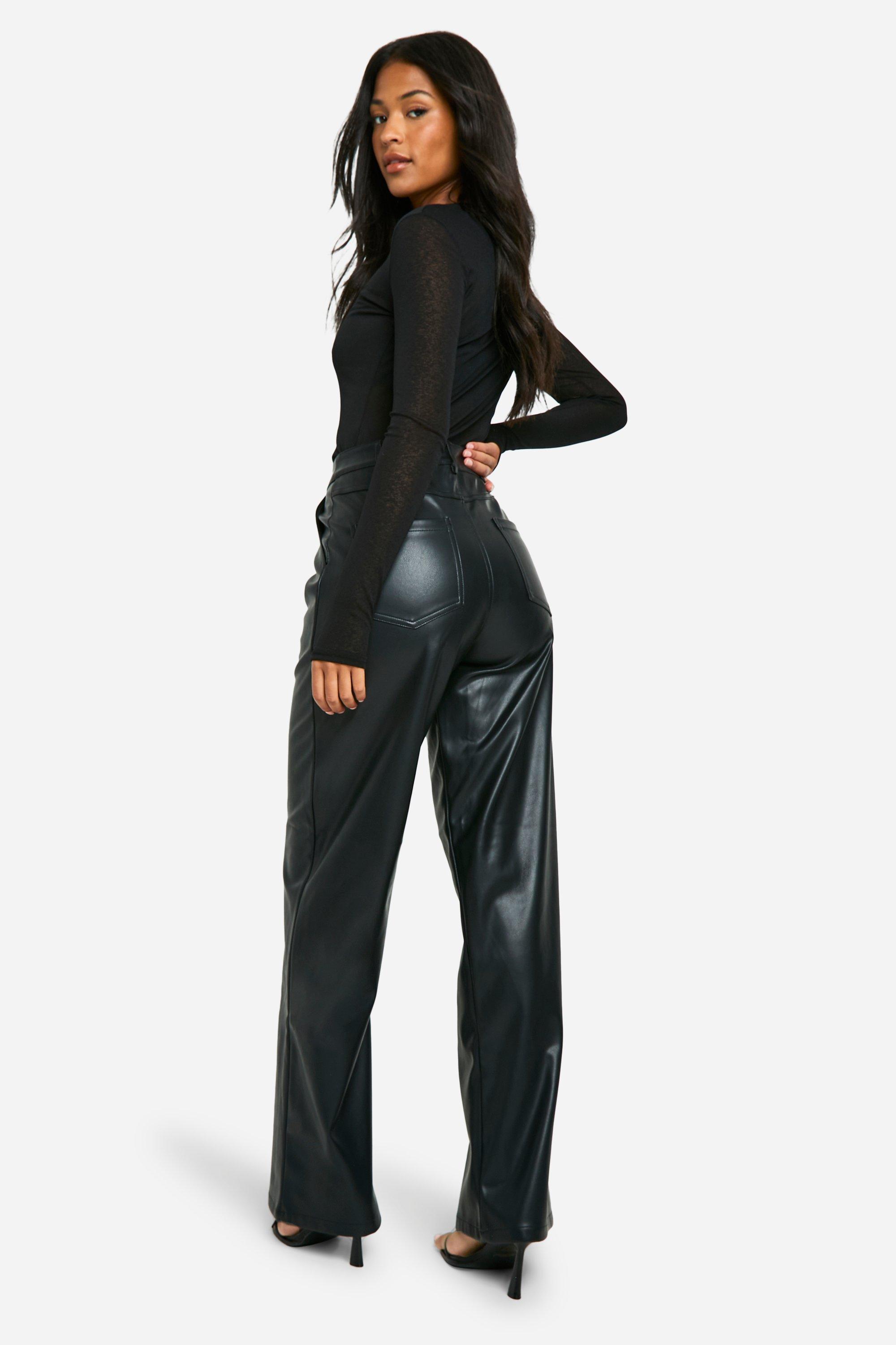 Tall Wide Leg Faux Leather Pants | boohoo USA