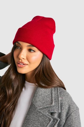 Knitted Beanie dark red