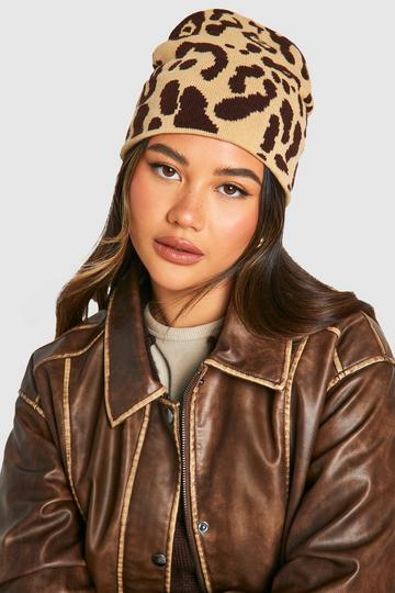 Multi Leopard Knitted Beanie