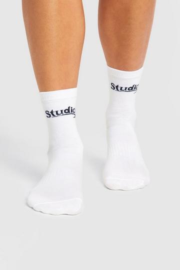 Studio Non Slip Pilates Socks white