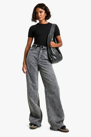 Tall Basic 38 Inch Wide Leg Jeans grey