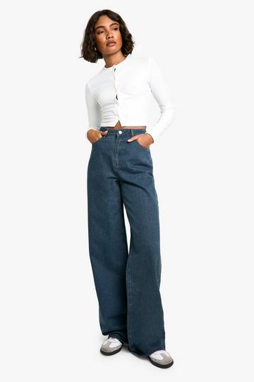 Tall 38 Inch Basic Wide Leg Jean mid blue