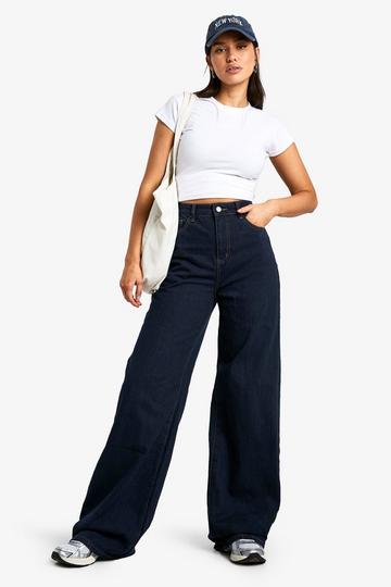 Dark Brown Tall 36 Inch Basic Wide Leg Jean