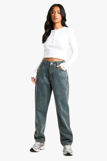 Petite Basic 28 Inch Jeans Met Rechte Pijpen vintage wash