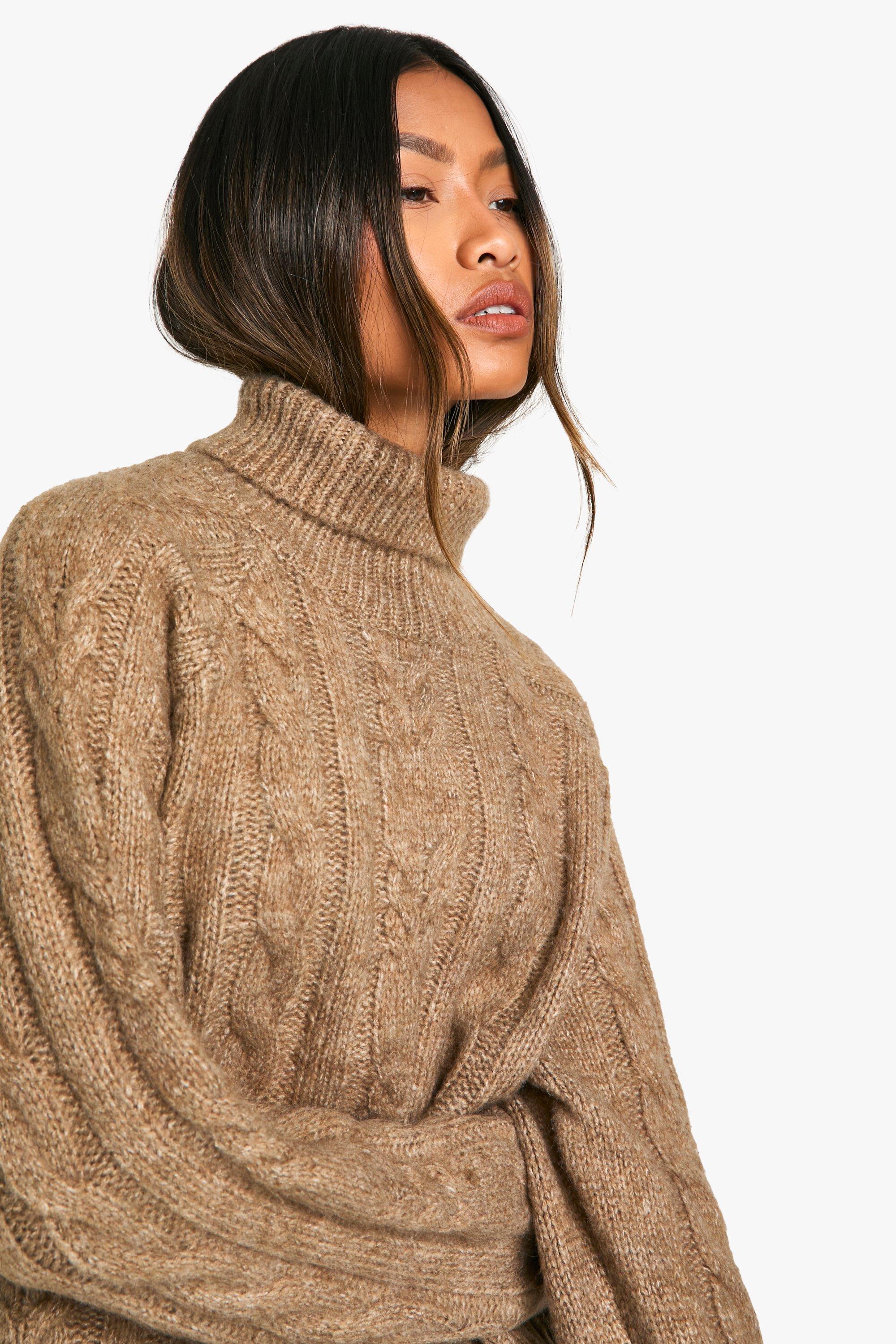 Cable Knit Roll Neck Jumper boohoo