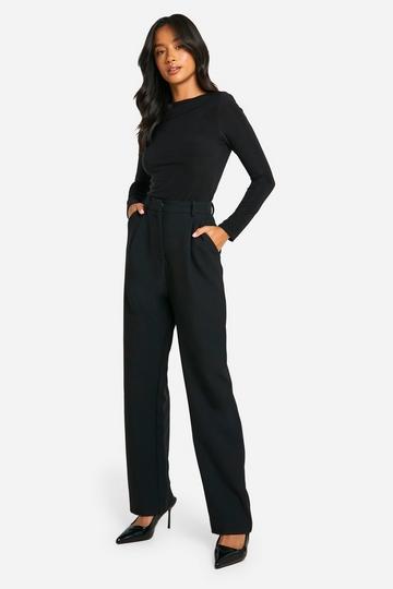 Petite Straight Leg Dress Pants black