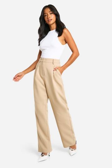 Petite Straight Leg Dress Pants stone