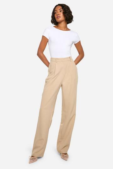 Stone Beige Tall Straight Leg Dress Pants