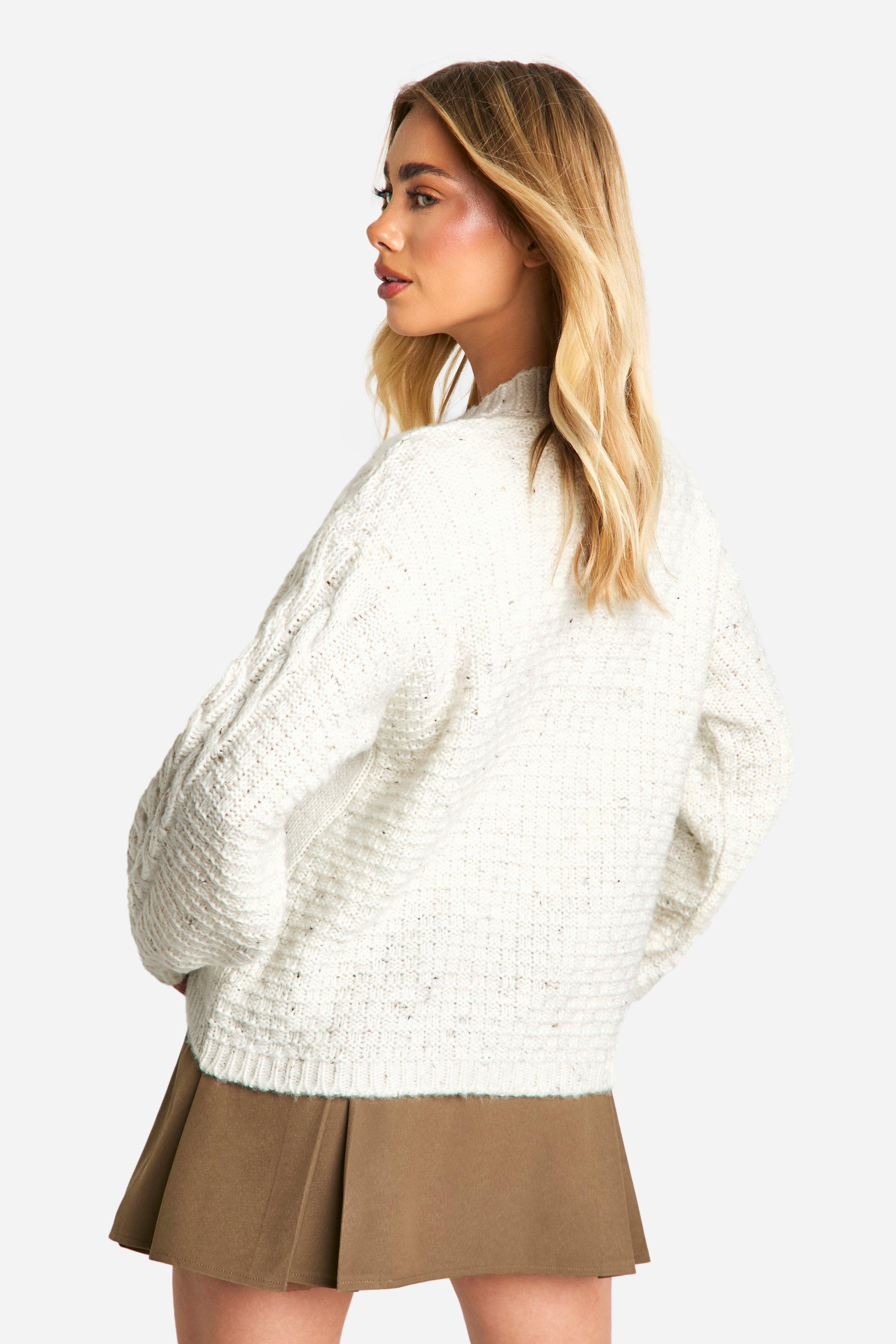 Cable Chunky Knit Button Oversized Cardigan | boohoo