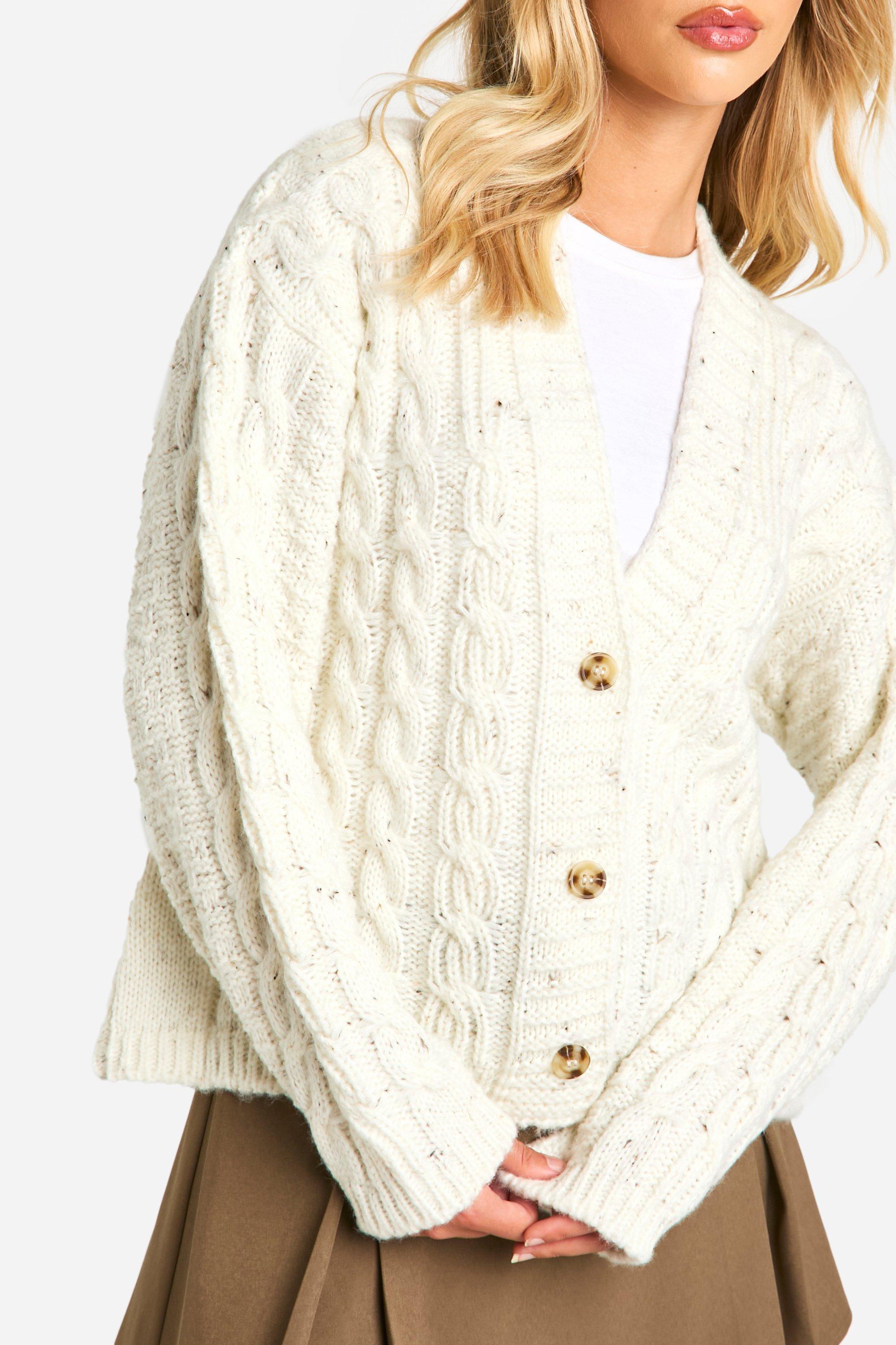 Chunky knit button up cardigan best sale