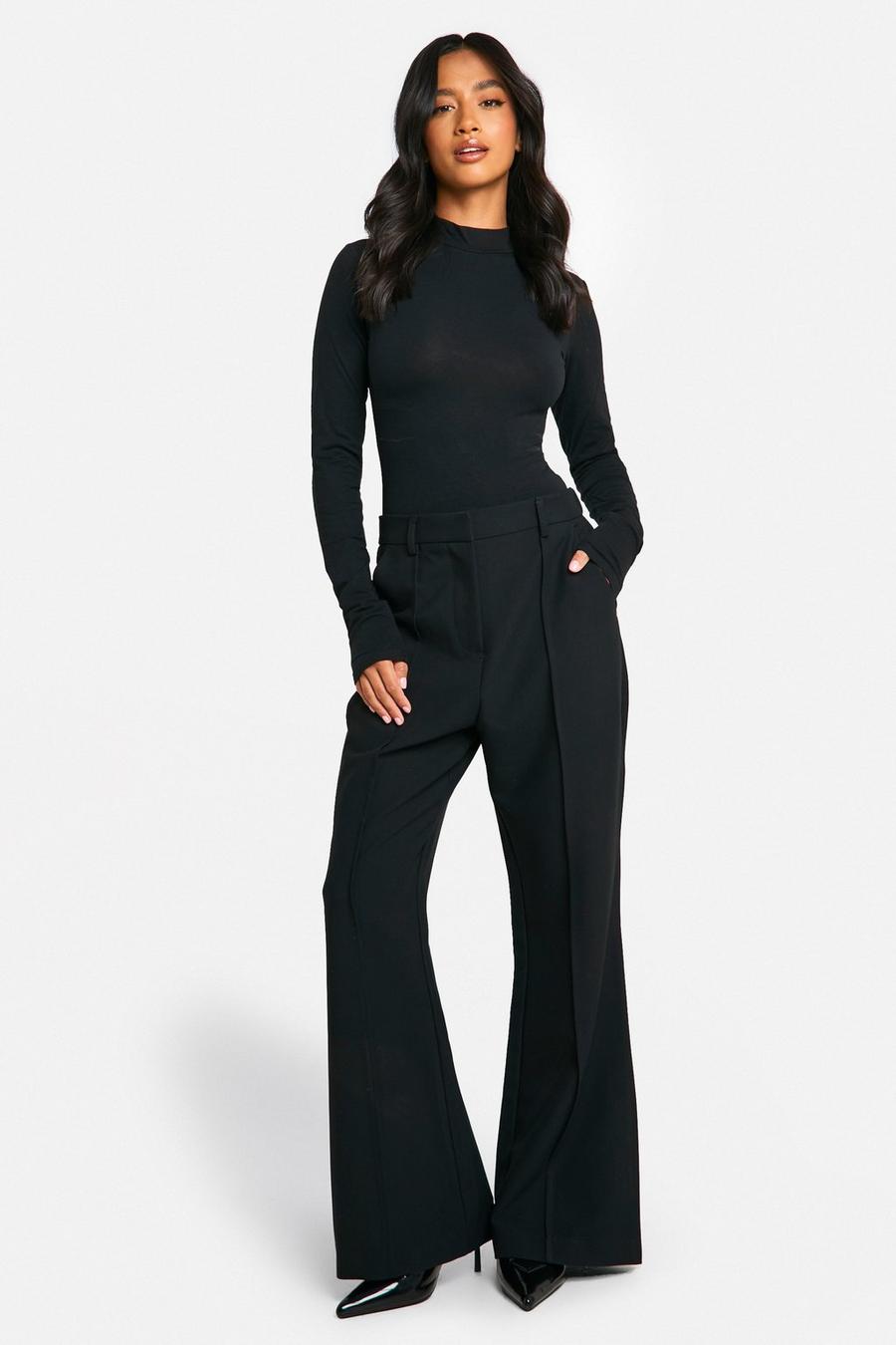 Petite Flare Leg Dress Pants | boohoo USA Petite Flare Leg Dress Pants | boohoo USA