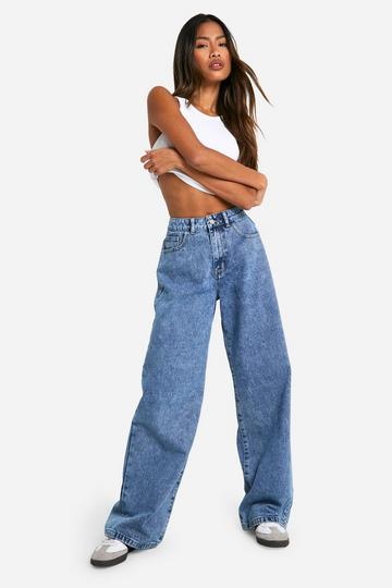 Basics Wide Leg Jeans acid wash dark blue