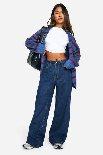 Basic High Waist Super Wide Leg Jeans indigo