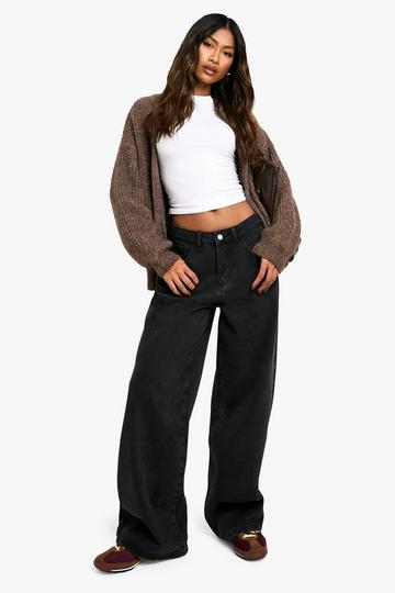 Basic Wide Leg Jeans washed black