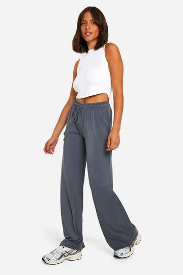 Peached Peached Jersey Drawstring Wide Leg Trouser charcoal