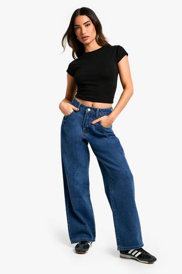 Petite Basics Boyfriend Jean mid blue