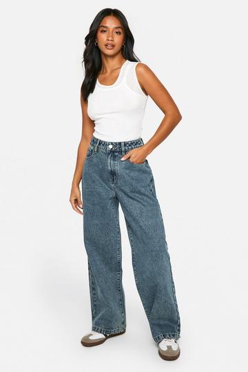Petite Basics Wide Leg Jean vintage wash