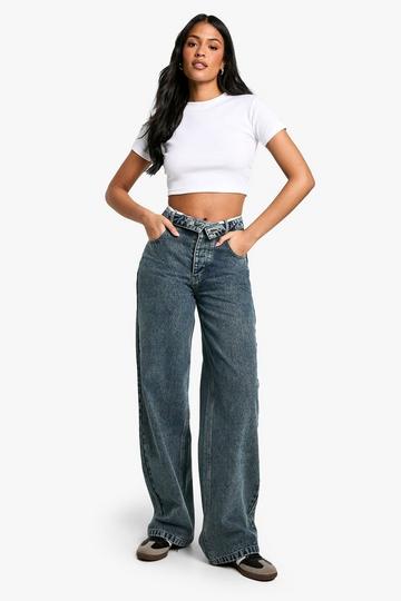 Tall Basic Baggy Wide Leg Jeans vintage wash
