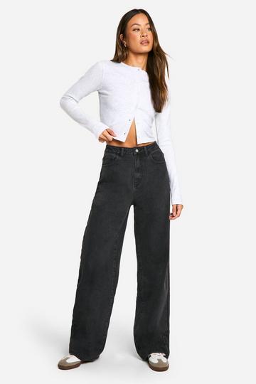 Tall Basics Wide Leg Jeans washed black