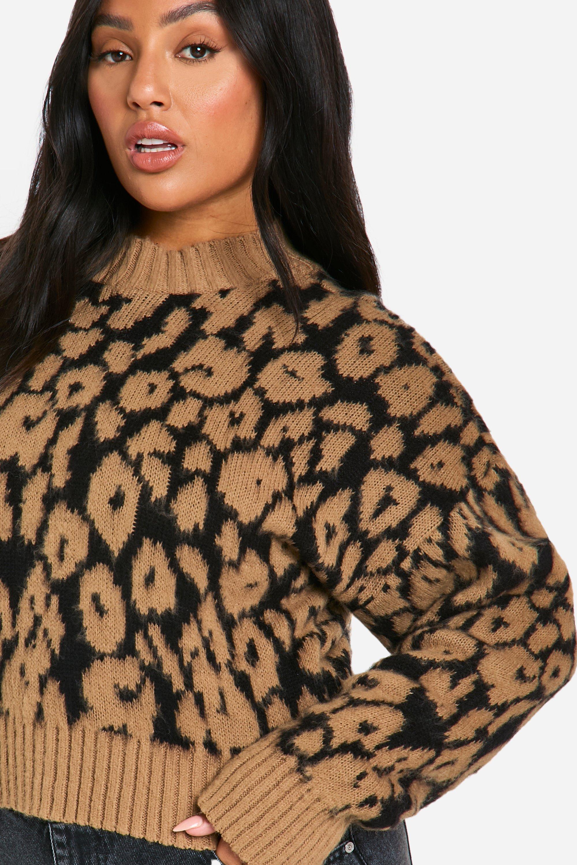 Plus leopard sweater sales