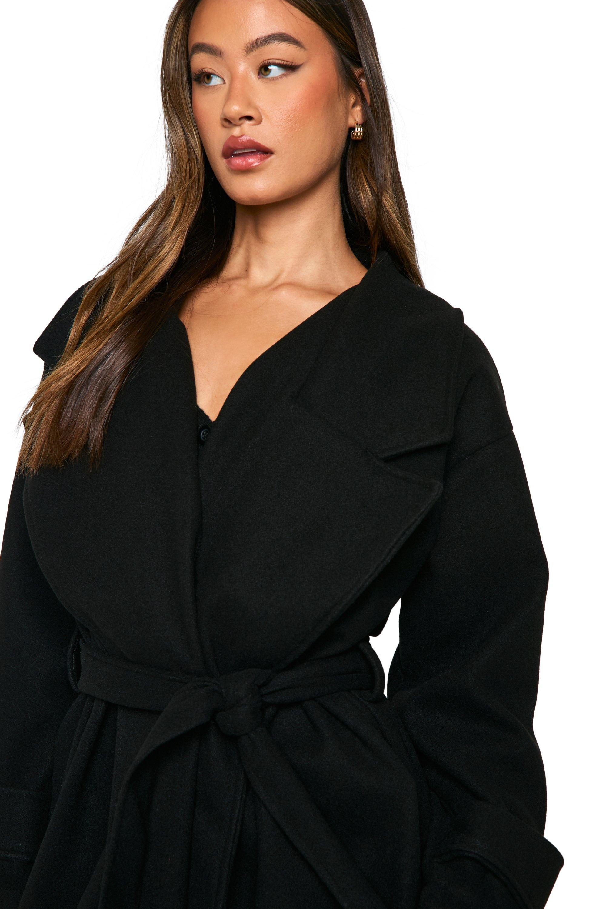 Petite black dress coat best sale