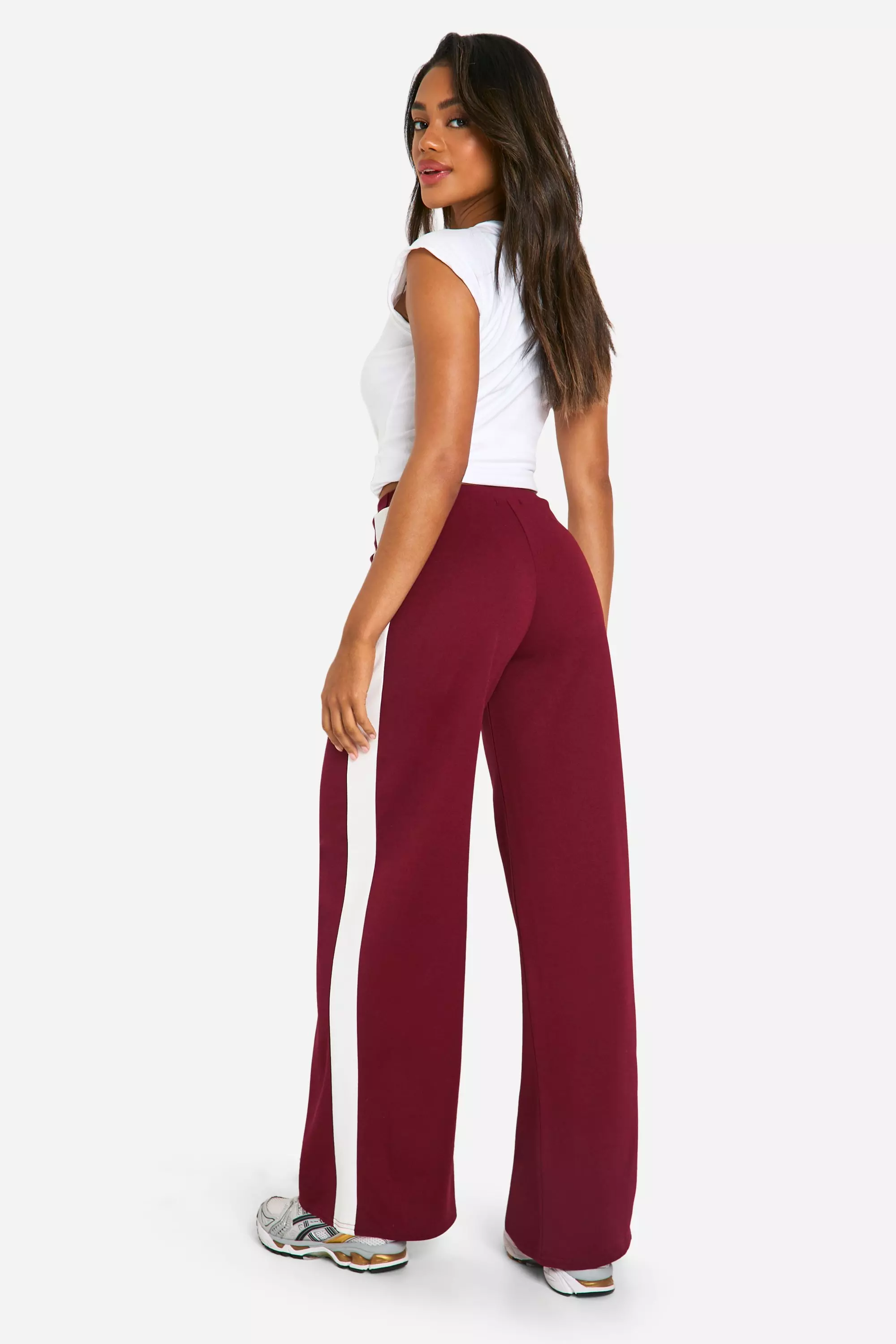 Wine Stripe Side Wide Leg Trouser alternative image