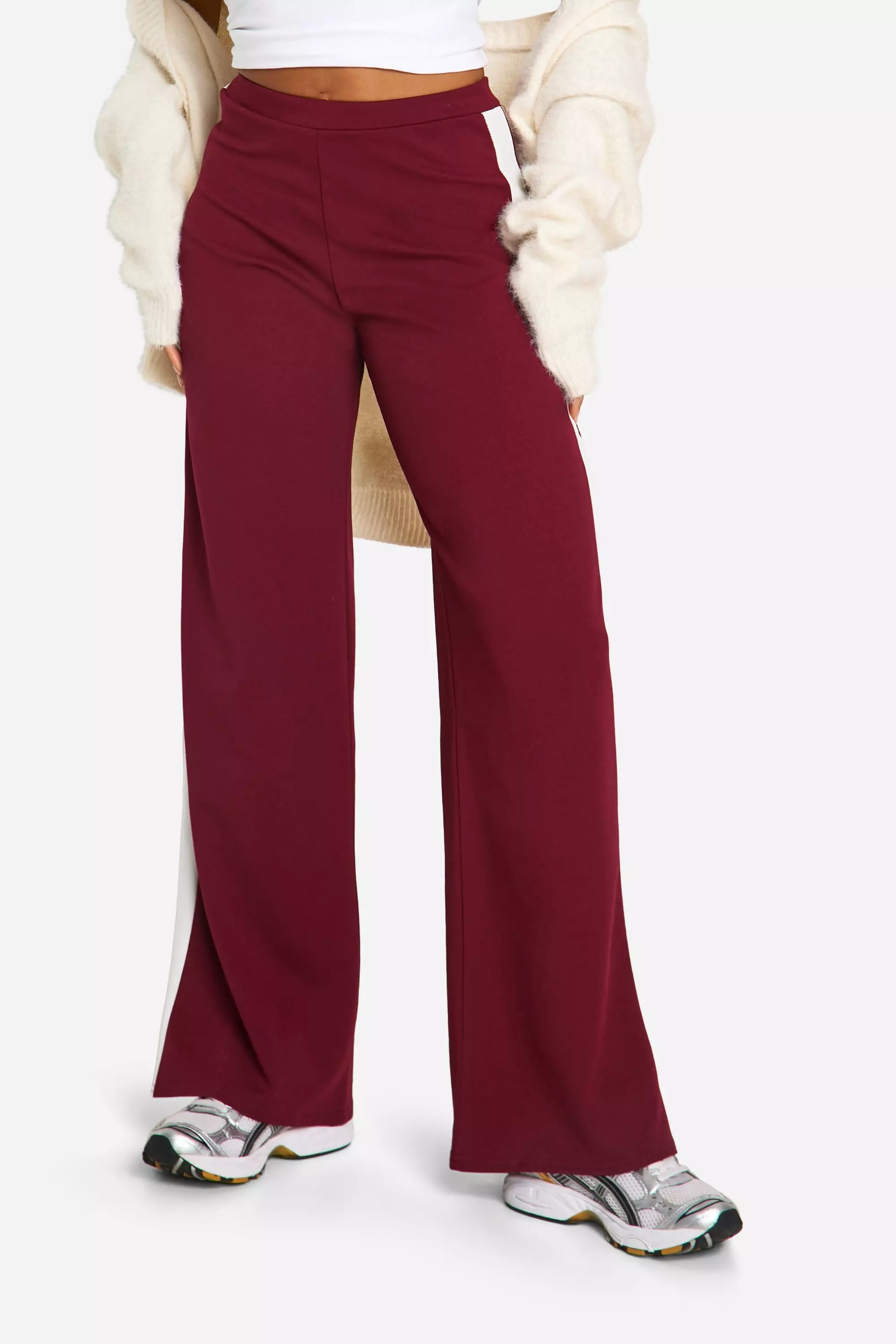 Wine Stripe Side Wide Leg Trouser alternative image