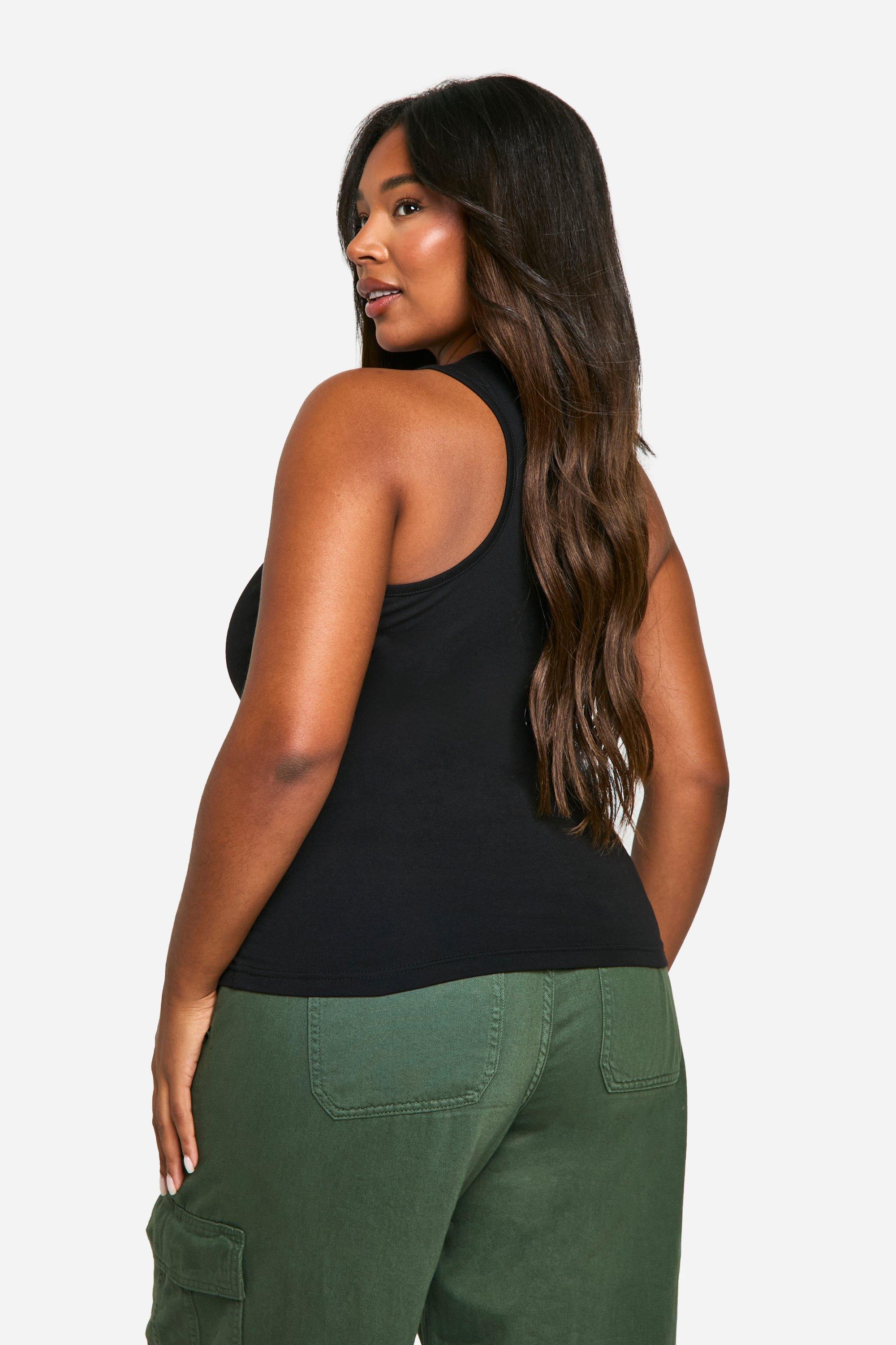 Grande taille Debardeur en coton a dos nageur