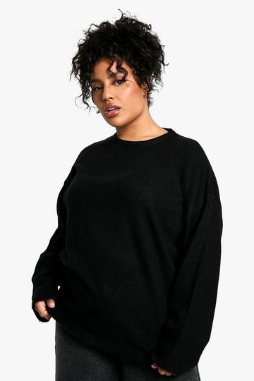 Plus Soft Knit Fine Gauge Jumper black