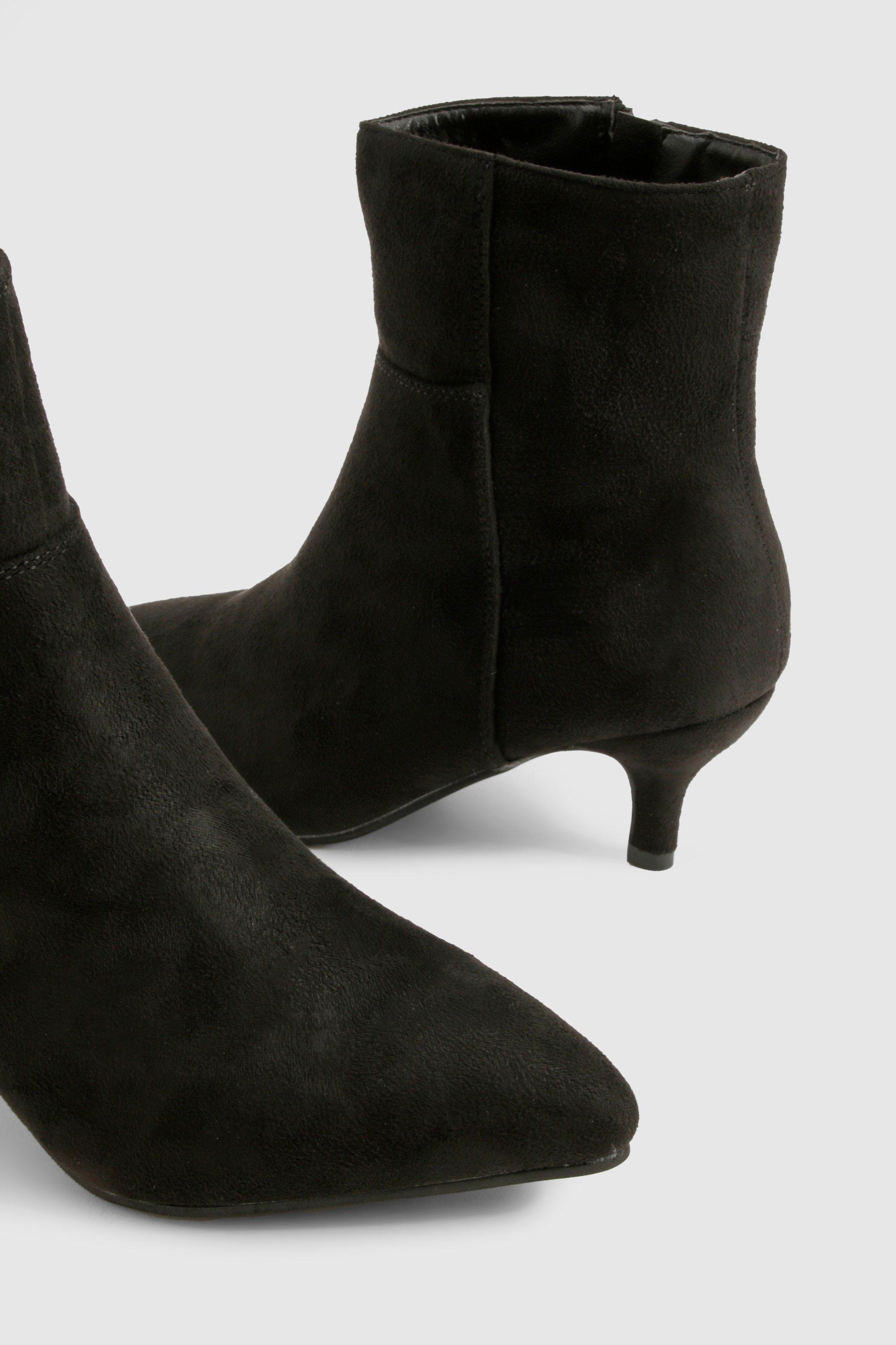 Pointed Toe Low Heeled Ankle Boot