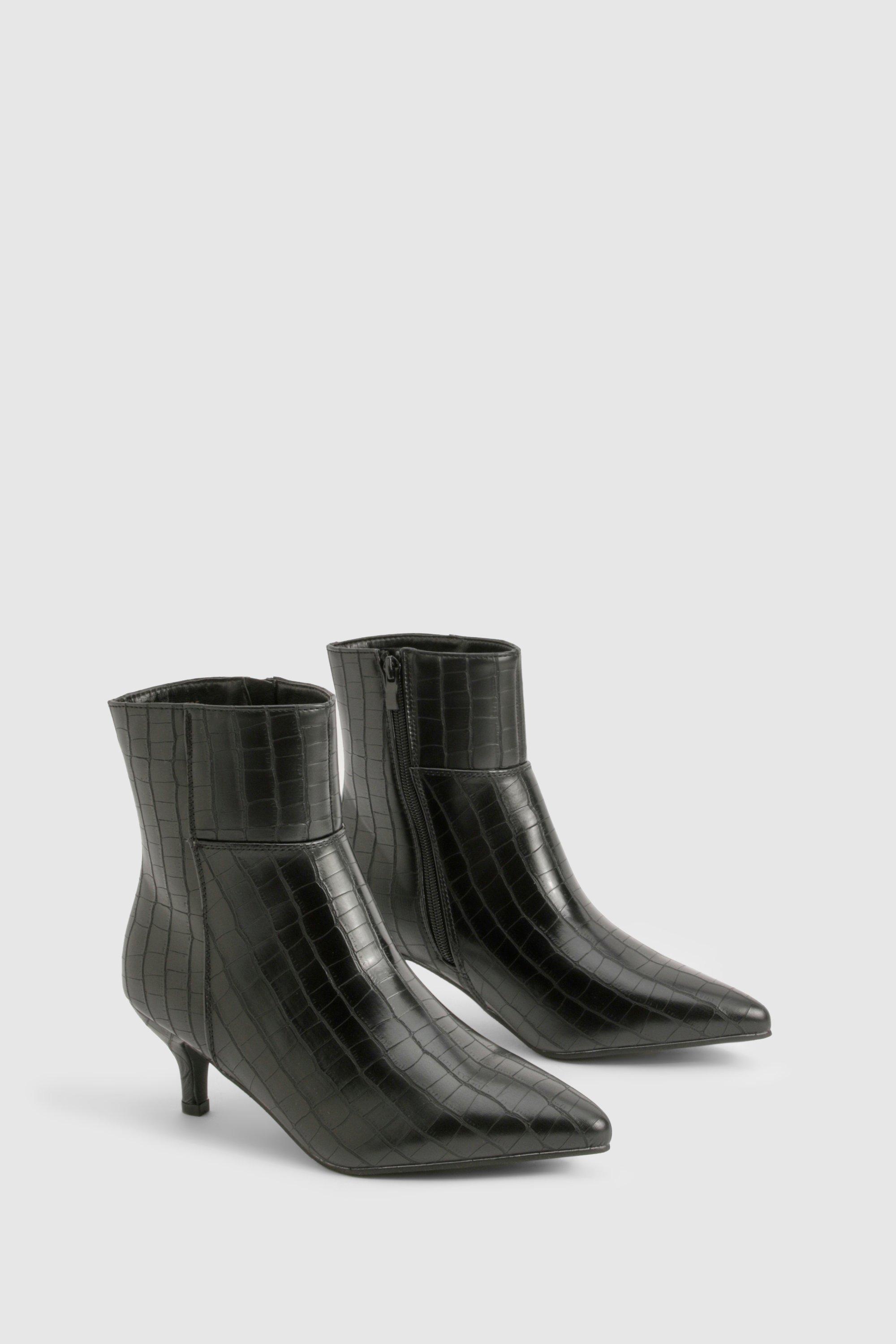 Pointed croc ankle boots hotsell