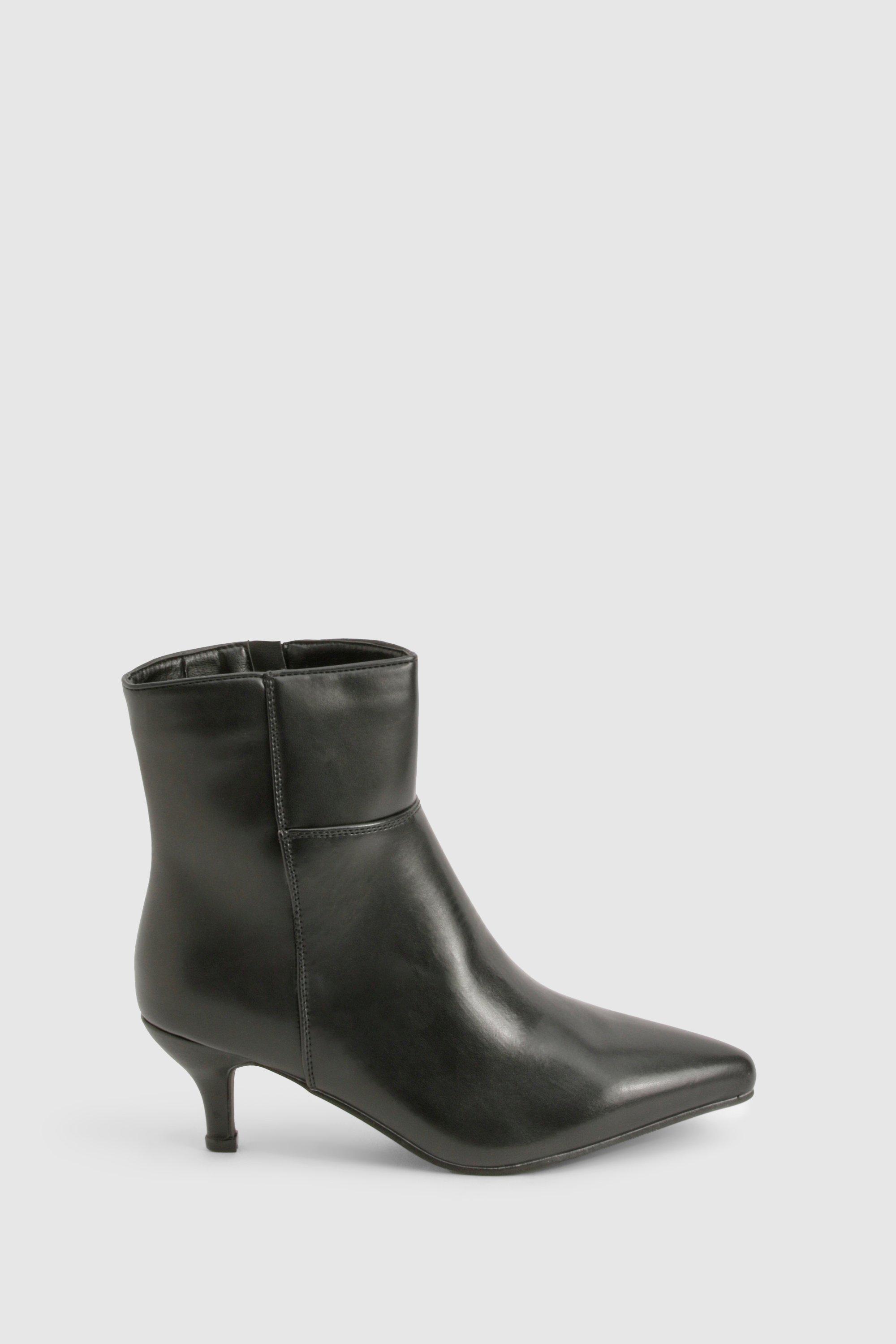 Pointed toe low heel booties hotsell