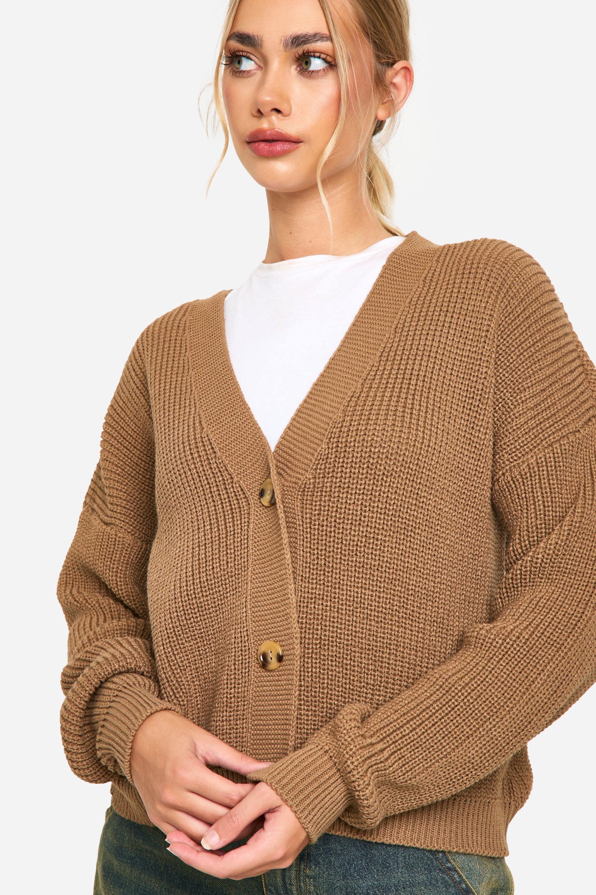 Chunky knit crop cardigan best sale