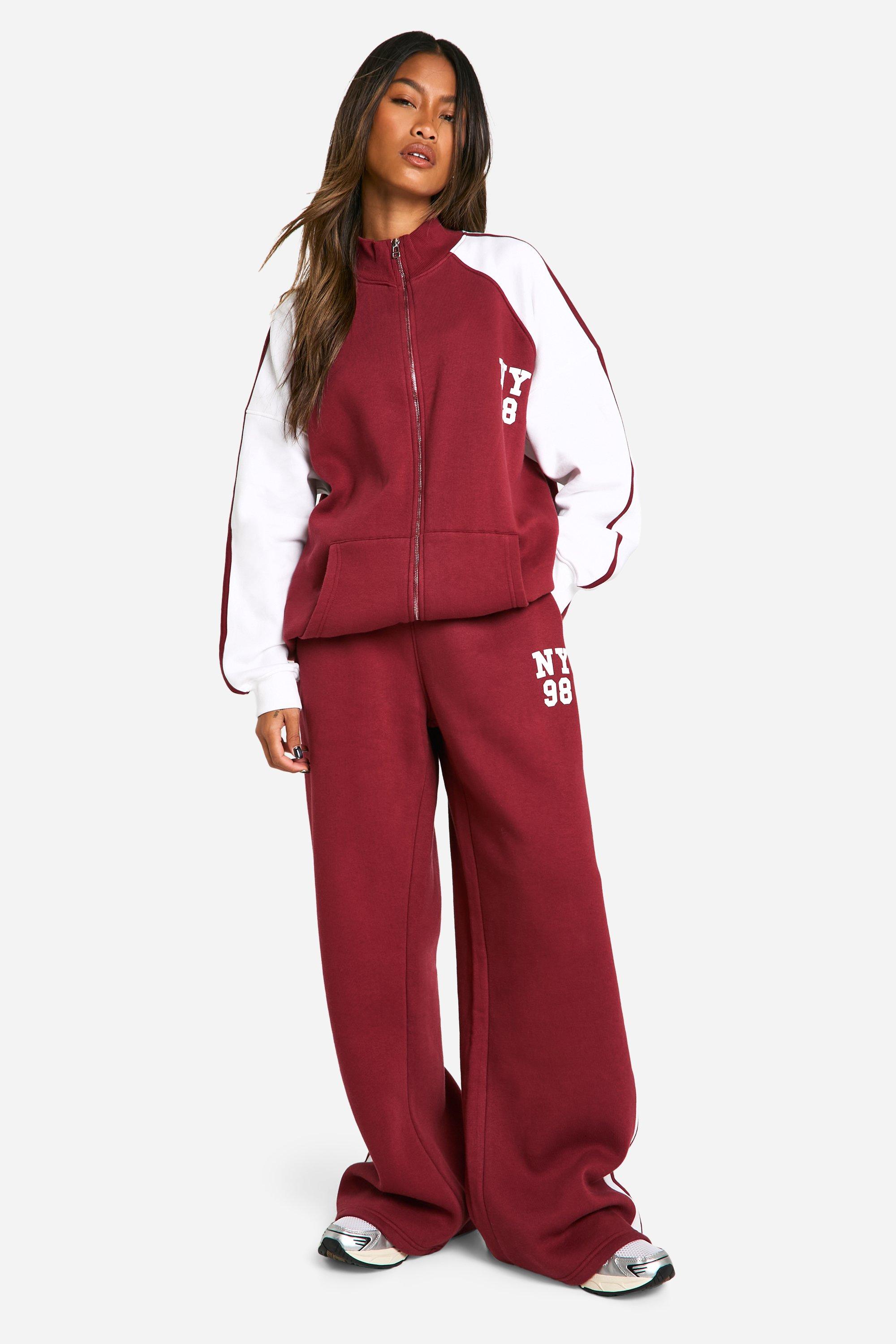Ny Slogan Color Block Straight Leg Sweatpant | boohoo USA