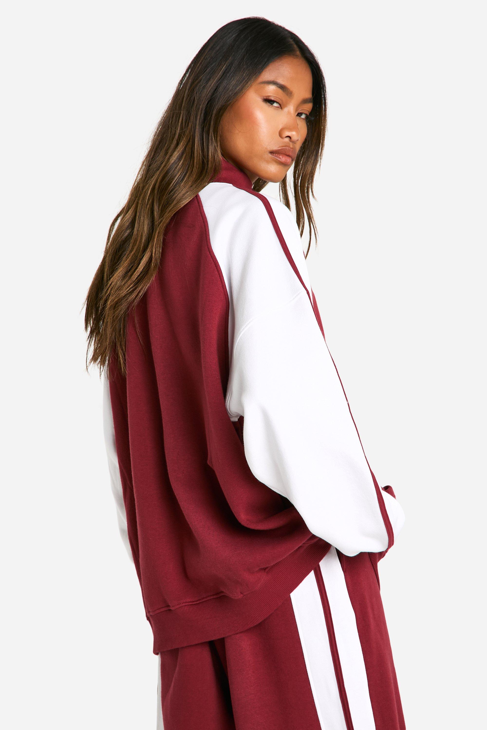 NY Colour Block Zip Through Bomber Sweatshirt