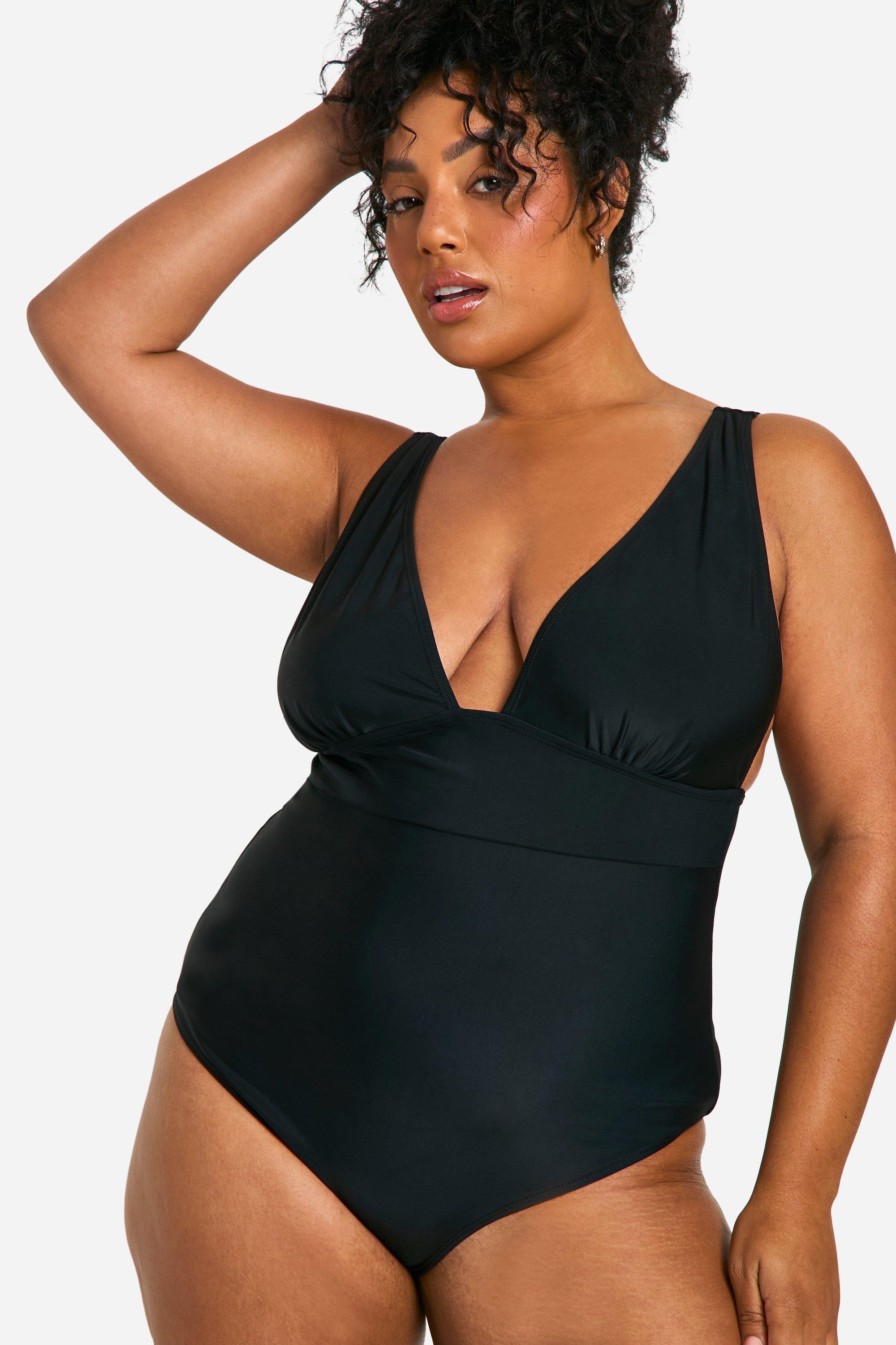 Plus Tummy Control Plunge Swimsuit