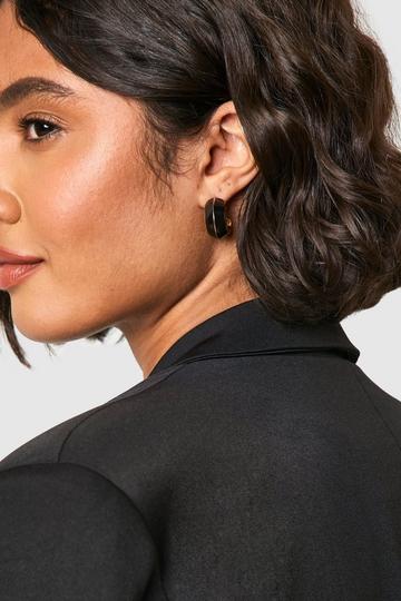 Black Chunky Hoop Earrings black