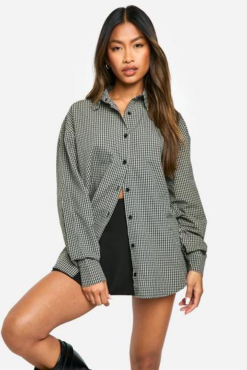 Oversized Geruite Blouse black