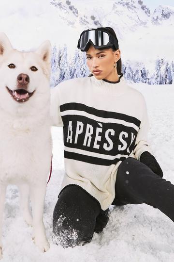 Black Apres Ski Oversized High Neck Sweater