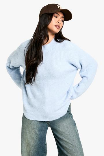 Fluffy Knitted Jumper blue