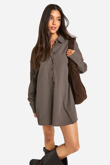 Oversized Shirt Dress chocolate