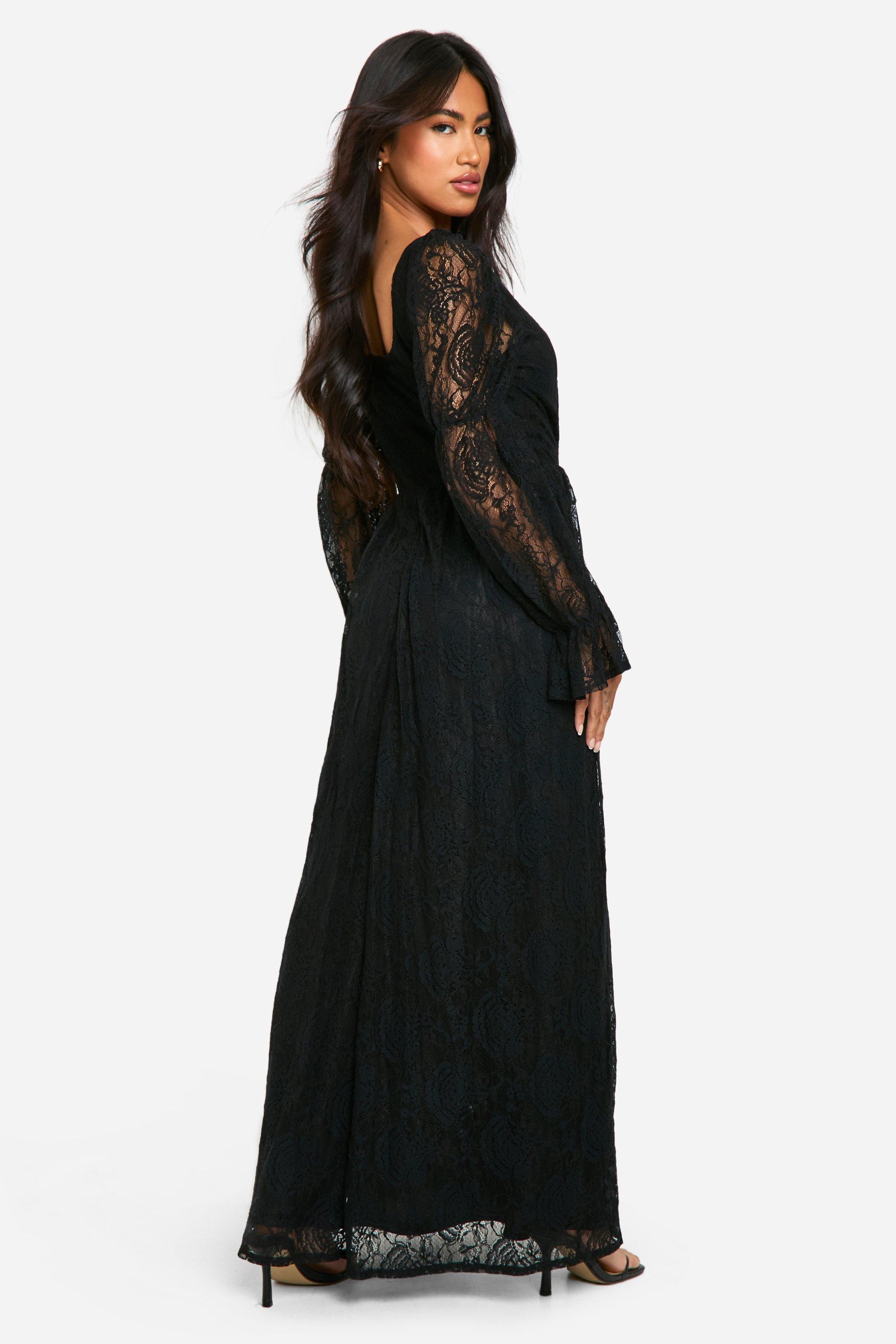 Black lace maxi dress uk best sale