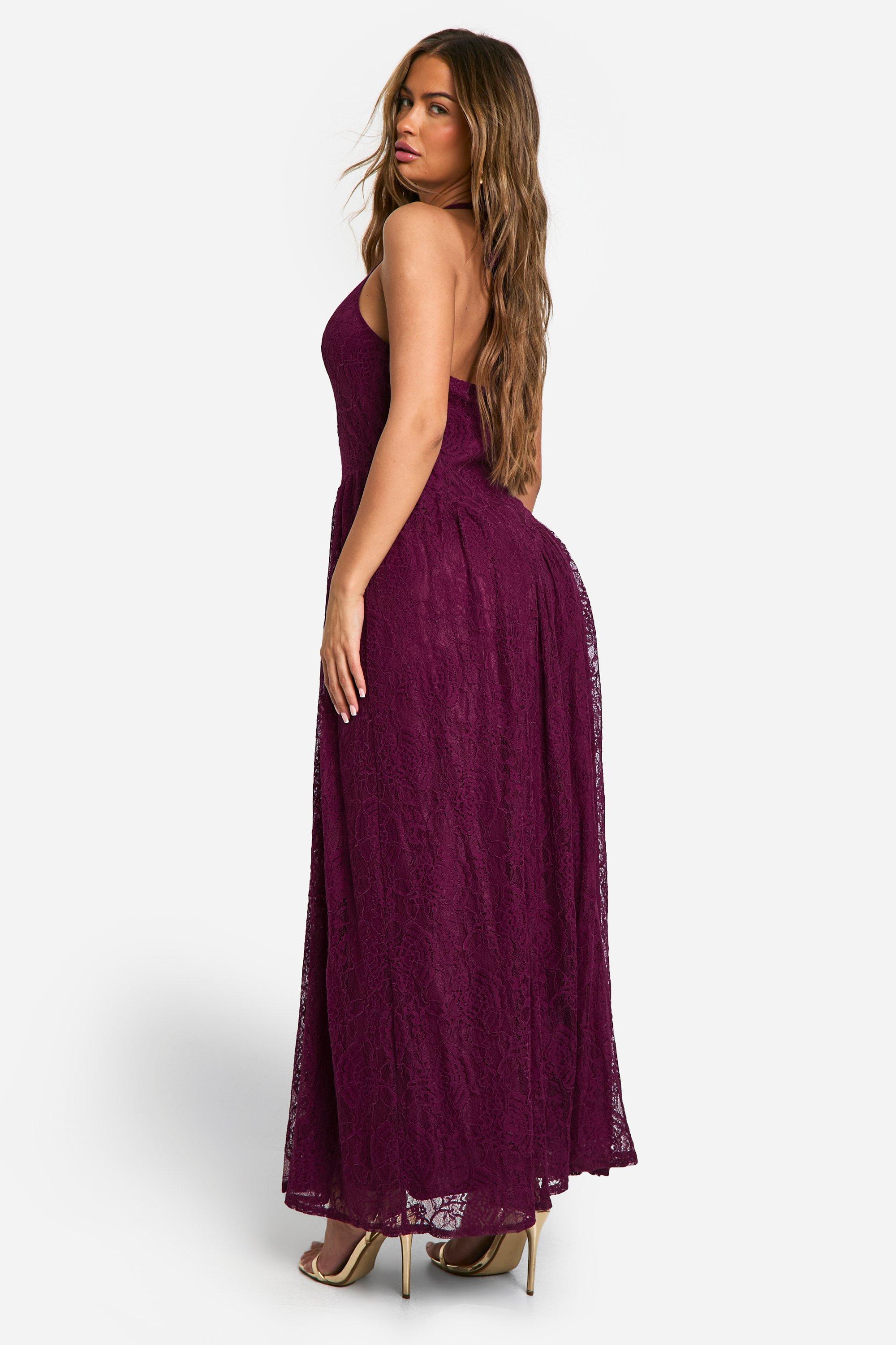 Boohoo burgundy lace dress store