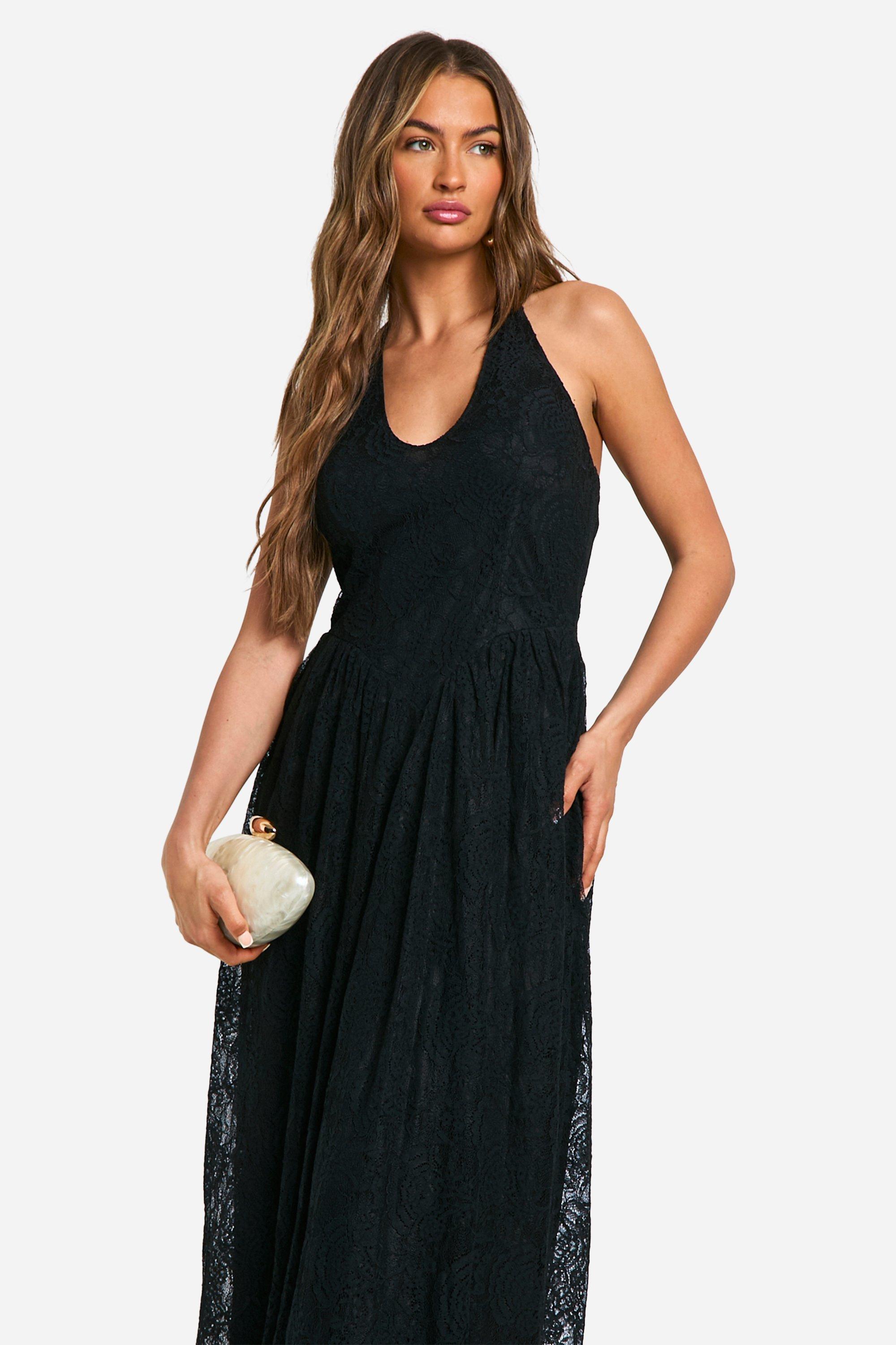 Halter lace maxi dress hotsell