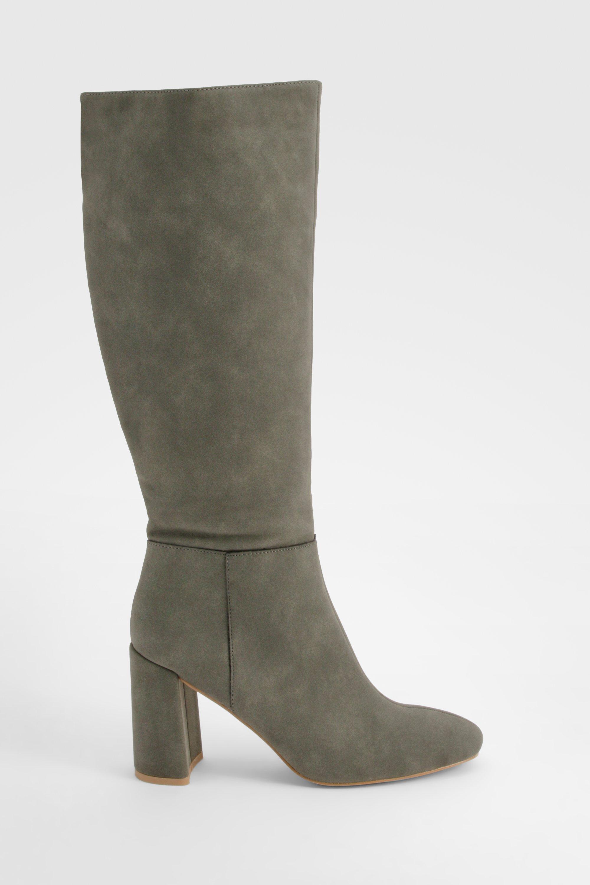 Stacked Heeled Knee High Boot