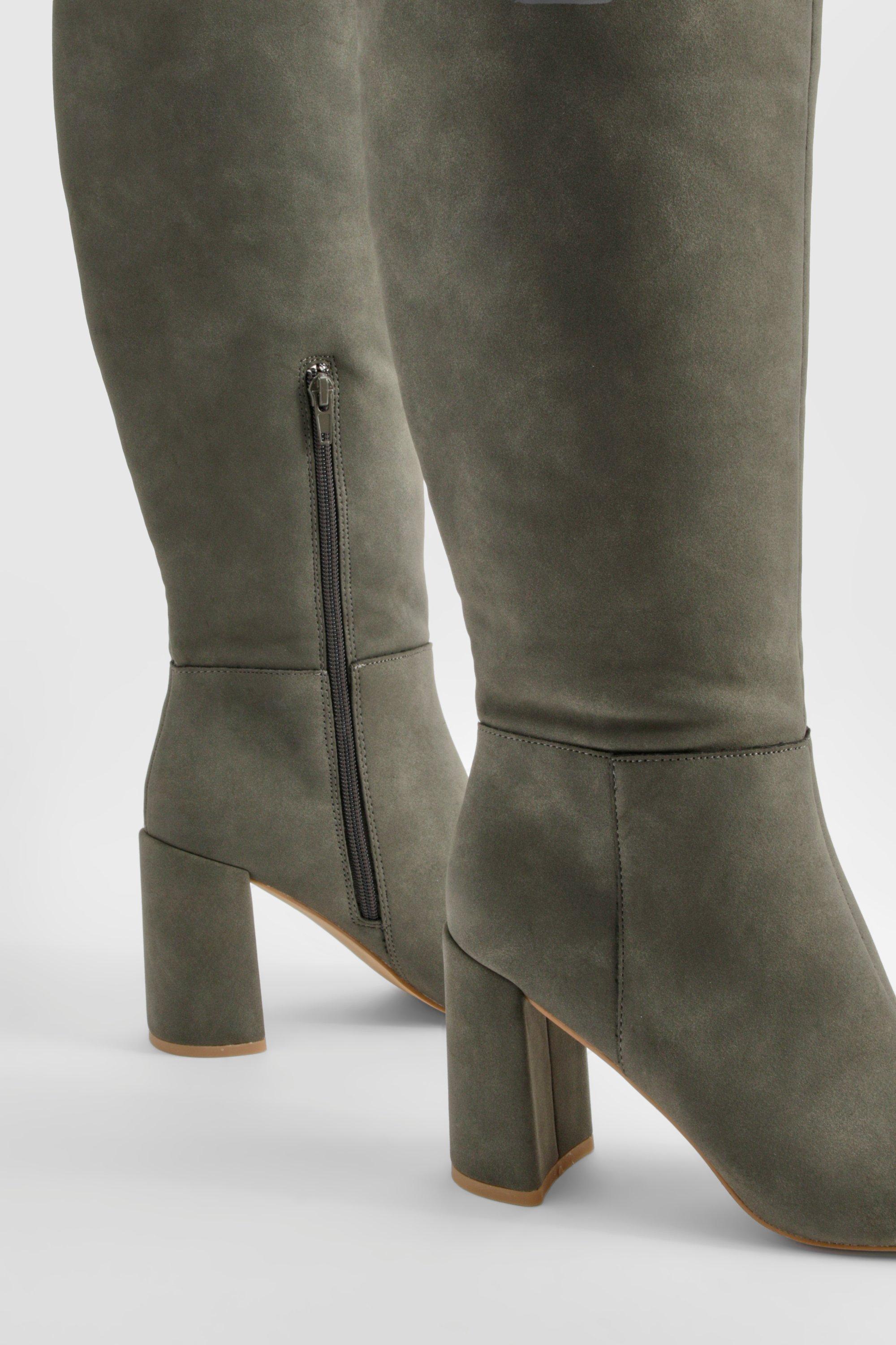 Gray knee high boots online