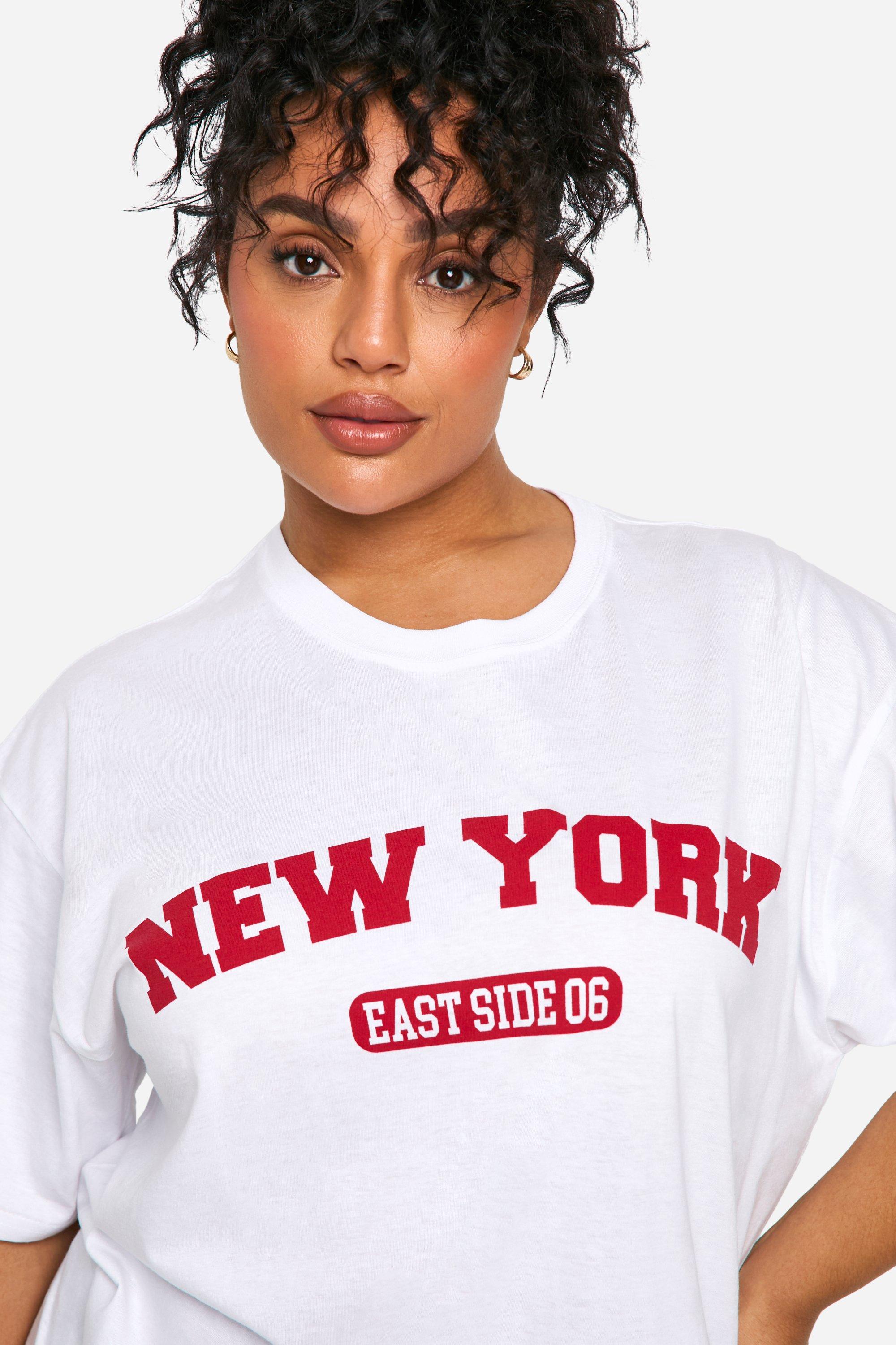 Plus Oversized New York T Shirt Met Print