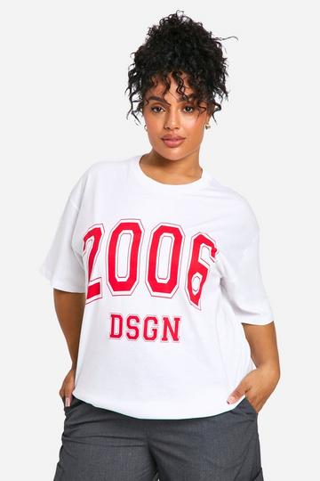 Plus 2006 DSGN Oversized Graphic T-Shirt white