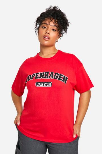 Plus Copenhagen Oversized Graphic T-Shirt red